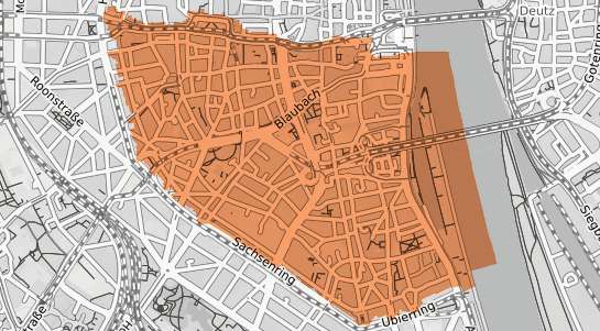 Mietspiegelkarte K&ouml;ln Altstadt S&uuml;d